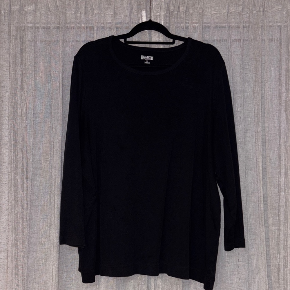 100% Cotton Duluth Trading Black Long Sleeve Tee